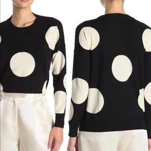 Tahari polka dot sweater Petite Large